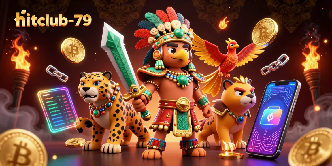 Engage in hitclub-79 with a dynamic 3D scenes featuring crypto coins and vibrant warriors.