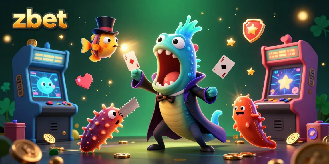 Zbet's vibrant 3D casino scene showcases a magical eel performing card tricks, inviting gamblers to enjoy online gaming.