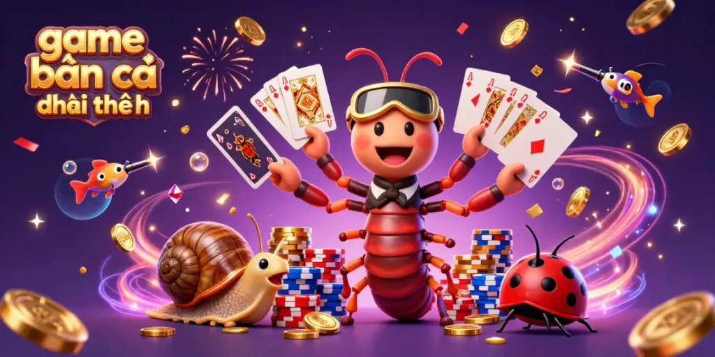 Experience thrilling game bắn cá đổi thưởng with colorful characters and dynamic elements in a vibrant casino scene.