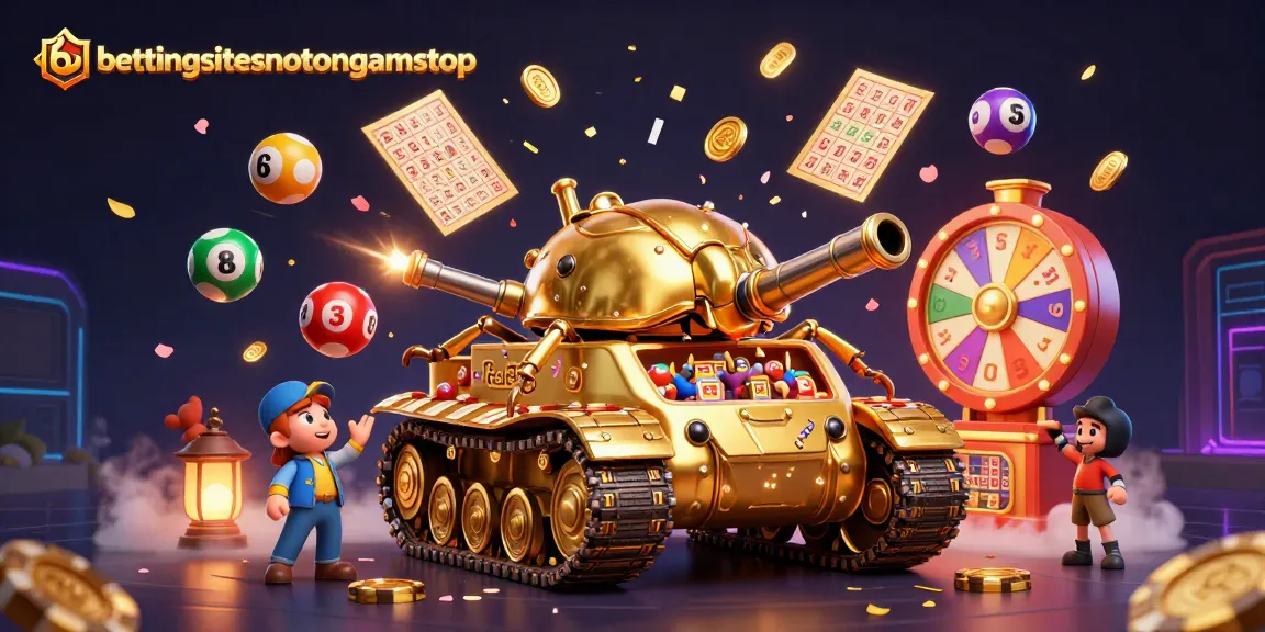 Engage with bettingsitesnotongamstop's vibrant casino experience featuring a golden beetle tank and dynamic lottery elements.