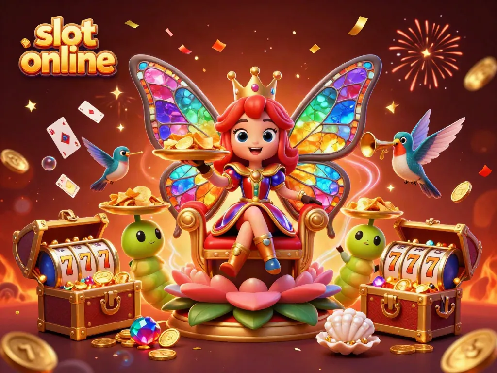 Experience enchanting gameplay with slot online in a vibrant, immersive 3D casino scene.