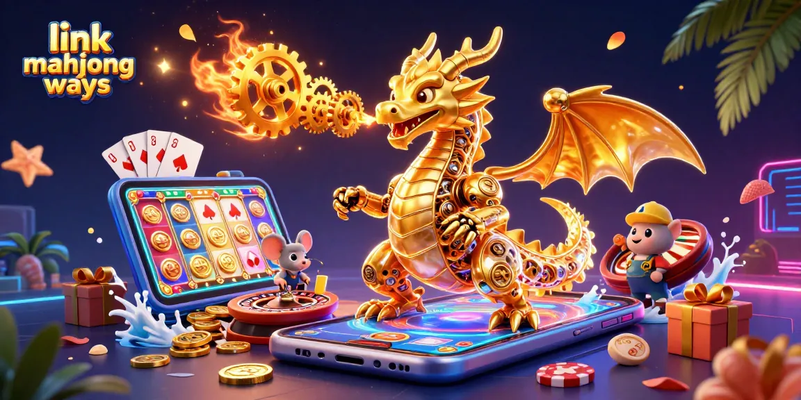Experience the thrill of link mahjong ways with dynamic golden dragon and vibrant casino elements