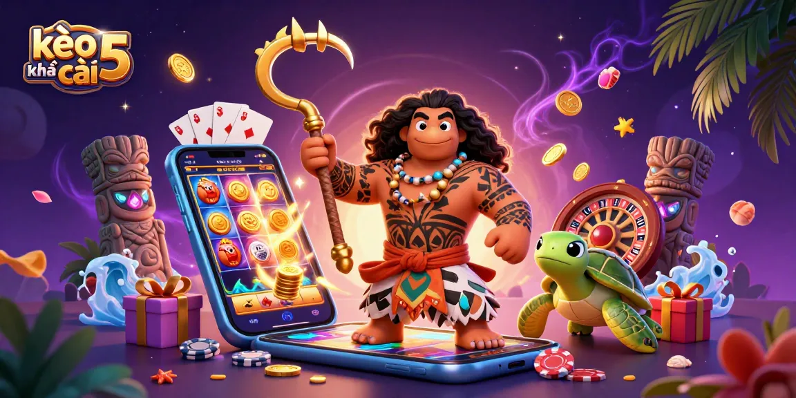 Bet smarter with kèo nhà cái 5 as a 3D Polynesian demigod and turtle enjoy vibrant casino games.