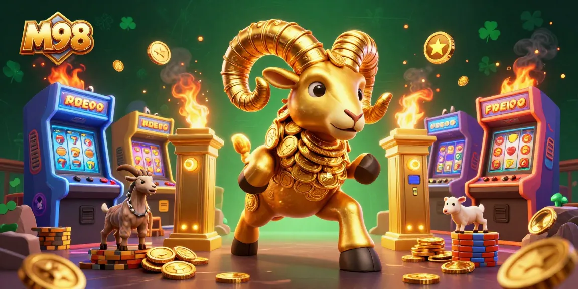 M98 engages players with adventurous golden ram in a vibrant casino game setting